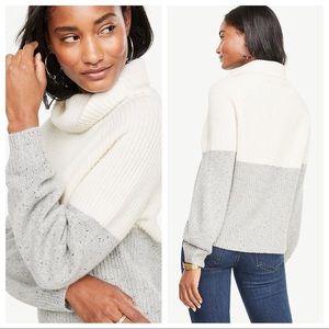 Ann Taylor 100% Cashmere Colorblock Sweater - XS